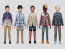 Sims 4 — Printed Plaid Shirt Boys by McLayneSims — TSR EXCLUSIVE
