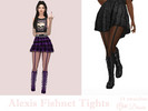 Sims 4 — Alexis Fishnet Tights by Dissia — Fishnet tights with lines in dark colors
