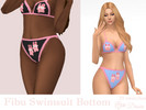 Sims 4 — Fibu Swimsuit Bottom by Dissia — Swimwear pink outline undies with freezer bunny print