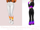 Sims 4 — Flames Pants Accessory Set by Dissia — Add some fire to your bottoms with this flames accessory!