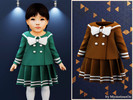Sims 4 — Infant - Sailor bow outfit by MysteriousOo — Sailor-inspired infant dress with bow details