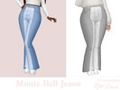 Sims 4 — Monte Bell Jeans by Dissia — High waist denim bell two shades flare bottoms