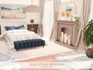 Sims 4 — Quiet Stays Bedroom by BlusterSims — Quiet Stays Bedroom is a spacious, calming retreat featuring a large bed, a