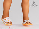 Sims 4 — Toddler Sandals With Double Flower Decoration by FlyStone — Cutty toddler sandals with flowers