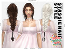 Sims 4 — Winter Holidays Stassie Puffy Braid Hairstyle by Leah_Lillith — All LODs, Smooth bones, Custom CAS thumbnail,
