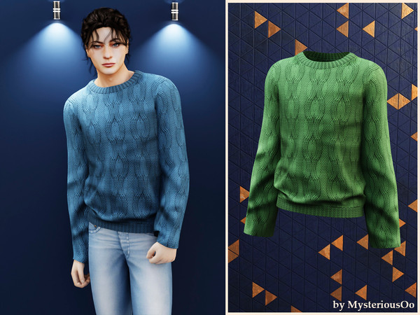 Sims 4 — Male - Cable knit sweater by MysteriousOo — Classic cable knit sweater with long sleeves