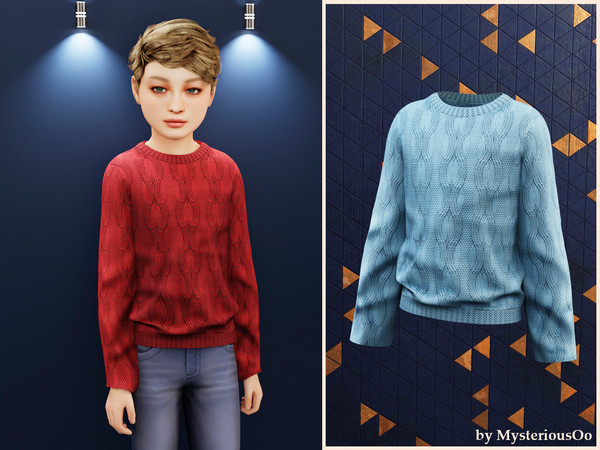 Sims 4 — Child - Cable knit sweater by MysteriousOo — Soft knit sweater made for kids
