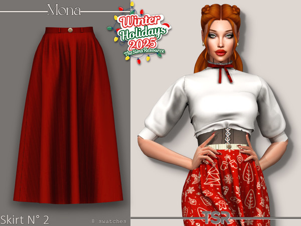 Sims 4 — WinterHolidays_Wave Skirt by Mona — -New mesh-