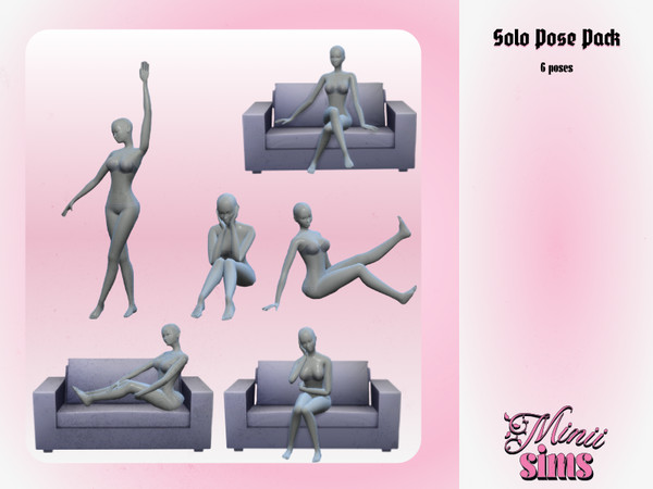 Sims 4 — Solo pose pack by Minii_sims4 — To use the pose you will need the Pose Player and Teleport Any Sim. It also