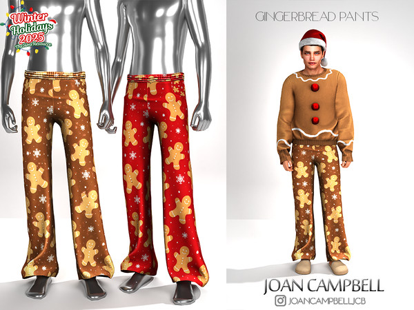 Sims 4 — GINGERBREAD PANTS by Joan_Campbell_Beauty_ — 5 swatches Custom thumbnail Original mesh