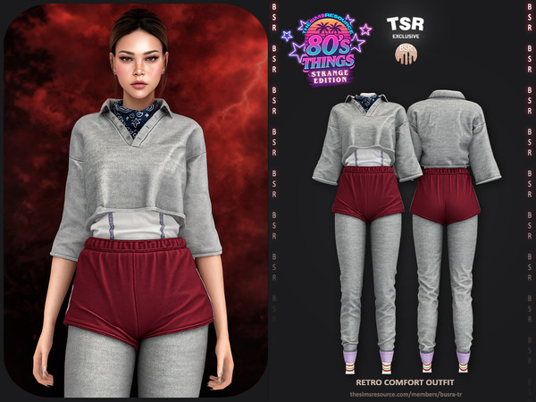 Sims 4 — Retro Comfort Outfit BD1645 by busra-tr — - 10 Swatches - For Female (Teen to Elder) - Custom Thumbnail - HQ