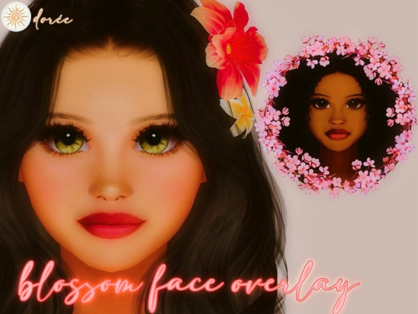 Sims 4 — blossom overlay - doree by doreesims — a soft, doll-like face overlay