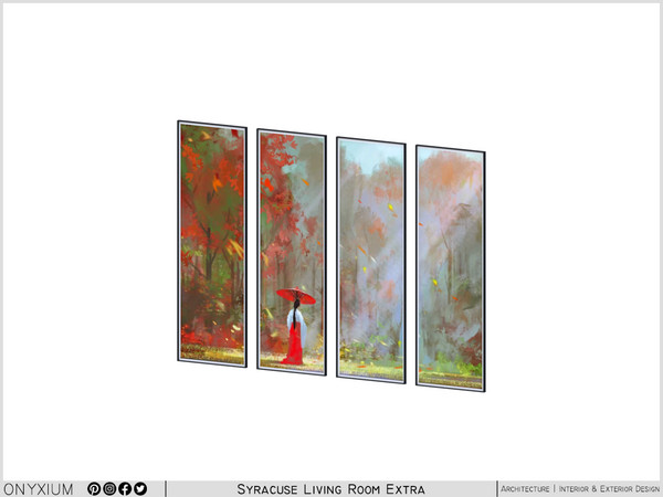 Sims 4 — Syracuse Quadruple Painting by Onyxium — Onyxium@TSR Design Workshop Living Room Collection - Belong To The 2025