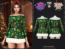 Sims 4 — Winter Cheer Dress BD1646 by busra-tr — - 1 Swatches - For Female (Teen to Elder) - Custom Thumbnail - HQ