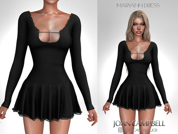 Sims 4 — MARYANN DRESS by Joan_Campbell_Beauty_ — 4 swatches Custom thumbnail Original mesh