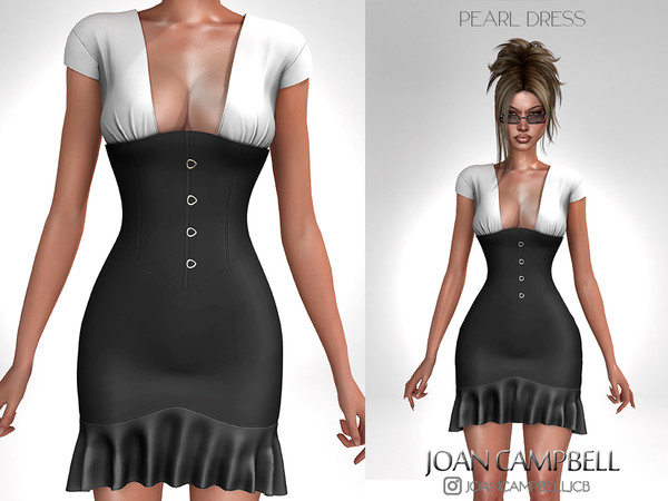 Sims 4 — PEARL DRESS by Joan_Campbell_Beauty_ — 17 swatches Custom thumbnail Original mesh