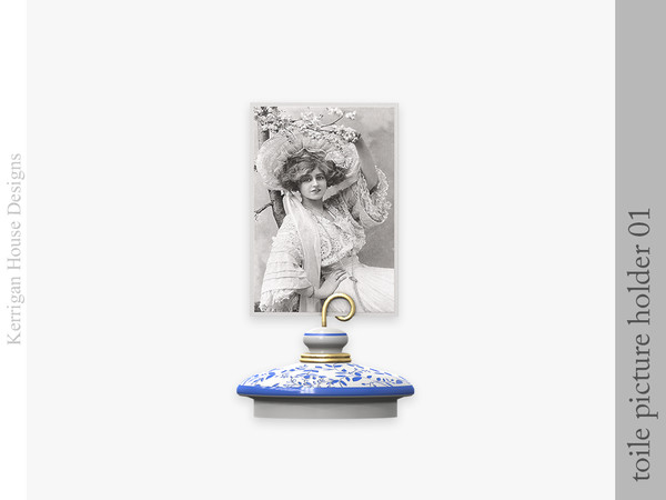 Sims 4 — Toile Picture Holder 01 by kerriganhouse — A set of of vintage vanity decor objects for Toile de Jouy