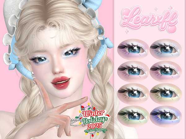 Sims 4 — [Learxfl] Winter Haze Eyeshadow by Learxfl — Eyeshadows, 20 swatches , HQ and BGC . Standalone item with