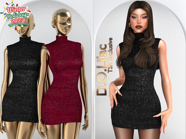 Sims 4 — Sequin Knit Mini Dress DO2093 by DOLilac — Custom thumbnail
