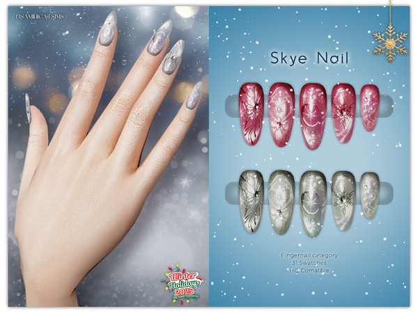Sims 4 — LMCS Skye Nail by Lisaminicatsims — -Fingernail category -HQ comatble -31 swatches