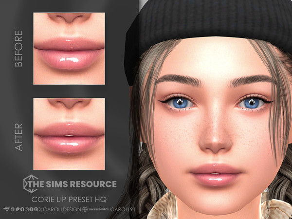 Sims 4 — Corie Lip Preset HQ by Caroll912 — A small-sized lip preset for female Sims. Preset is suited for Teen-Elders