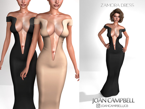Sims 4 — ZAMORA DRESS by Joan_Campbell_Beauty_ — 17 swatches Custom thumbnail Original mesh