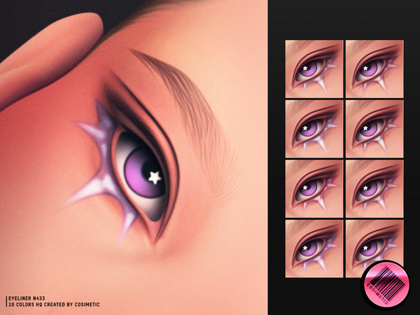 Sims 4 — MM Crystal Tear Eyeliner N433 by cosimetic — Crystal Tear Eyeliner combines a soft eyeliner shape with a sharp,