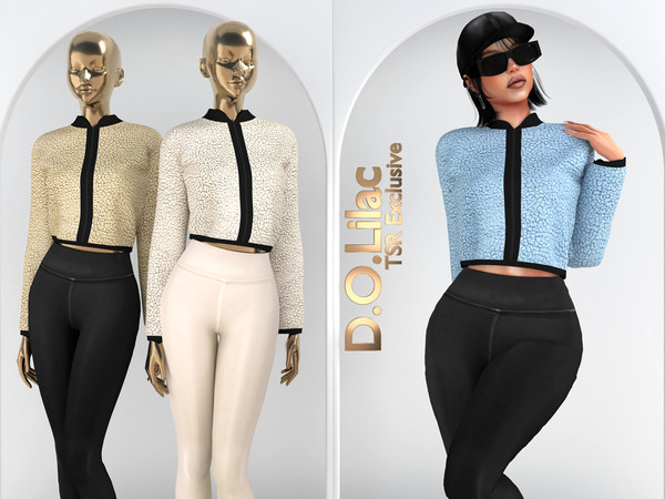 Sims 4 — Sporty Cozy Street Set DO121 by DOLilac — Includes: (Top + Bottom)