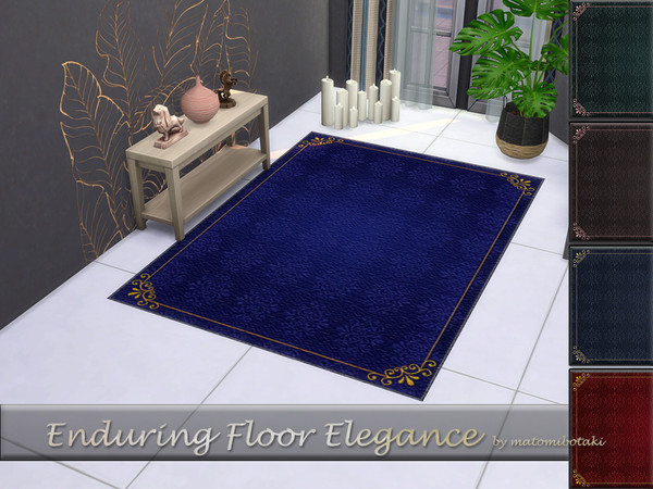 Sims 4 — Enduring Floor Elegance by matomibotaki — Durable floor elegance rug in 5 different colors, makes every room
