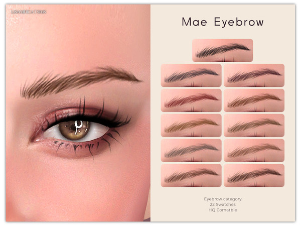Sims 4 — LMCS Mae Eyebrow by VELYSEA — -Eyebrow category -HQ comatble -22 swatches