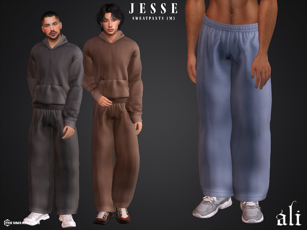 Sims 4 — JESSE sweatpants (m) by ali1 — Wide Leg Sweatpants