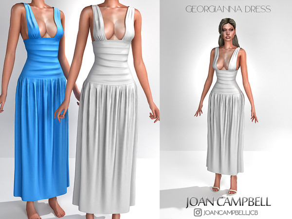 Sims 4 — GEORGIANNA DRESS by Joan_Campbell_Beauty_ — 10 swatches Custom thumbnail Original mesh