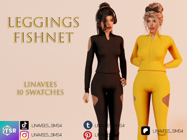 Sims 4 — ALEXIS - FISHNET LEGGINGS by linavees — New Mesh