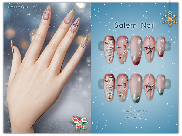 Sims 4 — LMCS Salem Nail by VELYSEA — -Fingernail category -HQ comatble -31 swatches