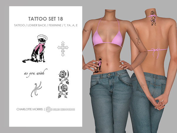 Sims 4 — Tattoo Set 18 by Charlotte_Morris — Skin Details - Tattoos