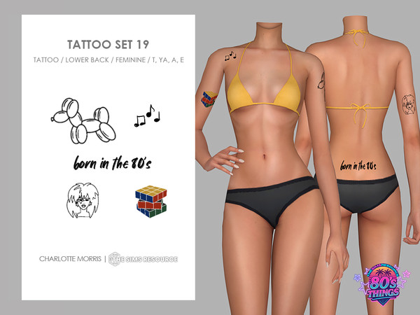Sims 4 — Tattoo Set 19 by Charlotte_Morris — Skin Details - Tattoos