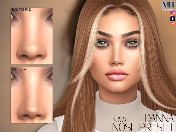 Sims 4 — Danna Nose Preset N55 by MagicHand — Cute nose for females (and males) from Teens to Elders - HQ Compatible.