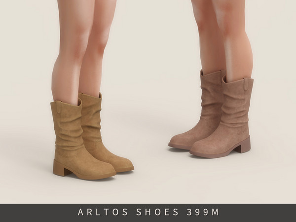 Sims 4 — Short suede boots Male by Arltos — 19 colors.