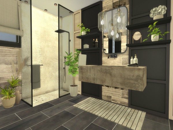 Sims 4 — Serina Bathroom by Suzz86 — Serina is a fully furnished and decorated bathroom. Size 4x5 Value $ 7,200 Short