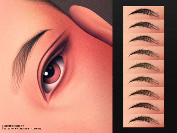 Sims 4 — Calm Curve Eyebrows N168 V2 by cosimetic — Calm Curve Eyebrows N168 V2 preserve the same calm curvature with