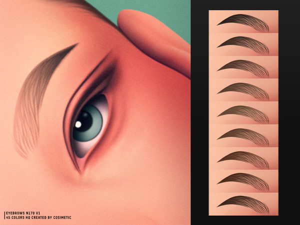 Sims 4 — Clean Lift Eyebrows N170 V1 by cosimetic — Clean Lift Eyebrows N170 V1 are designed with a gentle lift and