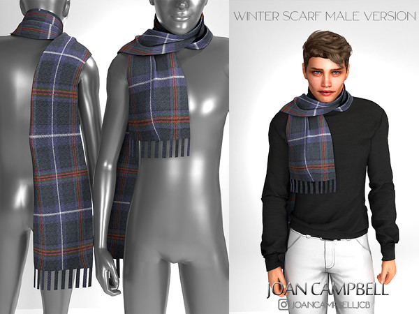 Sims 4 — WINTER SCARF MALE VERSION by Joan_Campbell_Beauty_ — 24 swatches Custom thumbnail Original mesh