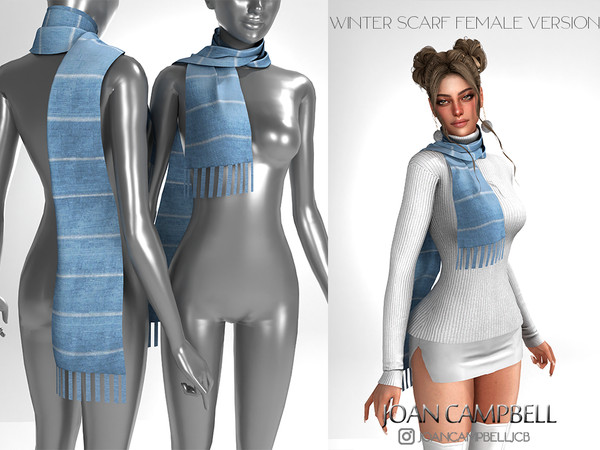 Sims 4 — WINTER SCARF FEMALE VERSION by Joan_Campbell_Beauty_ — 24 swatches Custom thumbnail Original mesh