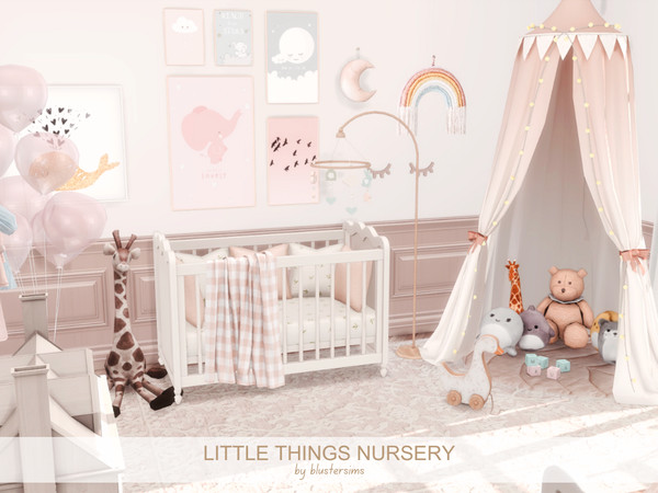 Sims 4 — Little Things Nursery by BlusterSims — Little Things Nursery is a soft, dreamy nursery in warm blush tones,