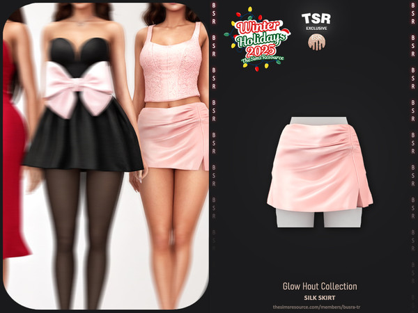 Sims 4 — Glow Hour Collection - Silk Skirt BD1650 by busra-tr — - Set Inclued : Dress x4 - Top x2 - Skirt x2 - 10
