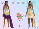 Sims 4 — Winter Holidays ErinAOK Womens Dress 122825 by ErinAOK — Women's Gold Glitter Dress with Silk Ruffle Skirt and