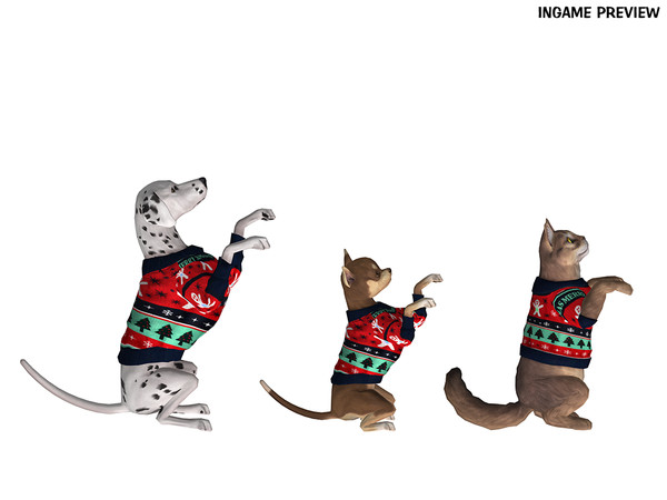 Sims 4 — DAPHS - Dog Sweater (Small) S335 - Patreon by Daph's — New Year Gift Family Matching Outfit Set. A festive New