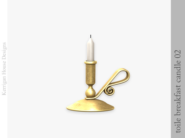 Sims 4 — Toile Breakfast Candle 02 by kerriganhouse — An elegant Toile de Jouy theme breakfast set.