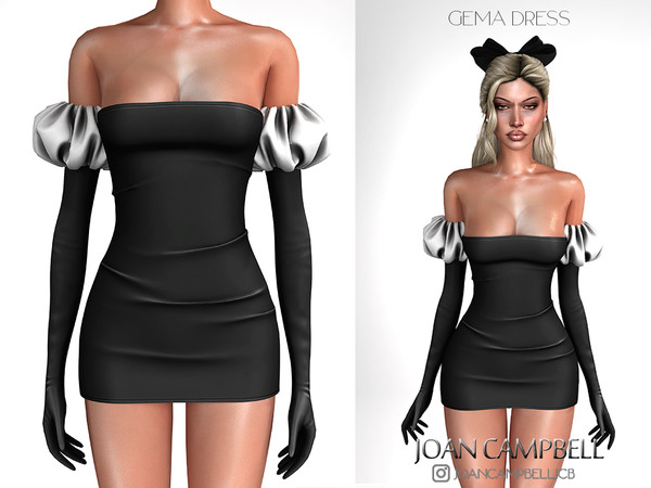 Sims 4 — GEMA SET by Joan_Campbell_Beauty_ — INCLUDES: DRESS (8 swatches)