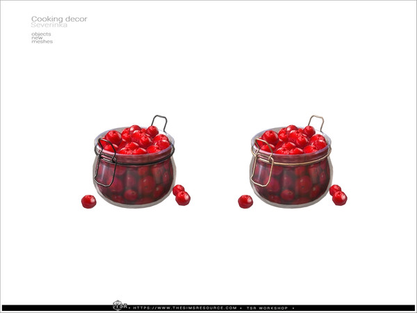 Sims 4 — Cooking decor - jar of berries by Severinka_ — Cooking decor set for kitchen decoration. Part 3 - 8 items: